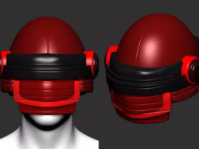 helmet high poly sculpt 3d printable ver 7 3D model 3D model 61