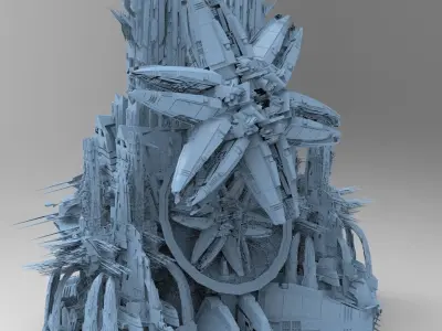 Sci Fi Wraith Satellite City 3D model