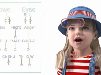 Child Girl Street Style Rigged 3D model