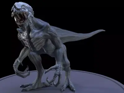 Alien 1 0 7 creature Low-poly 3D model
