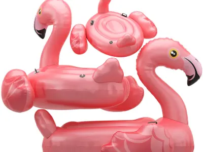 pink Intex mega flamingo Inflatable Island  3D model