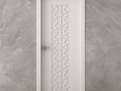 Interior door with Arabic pattern 3D model