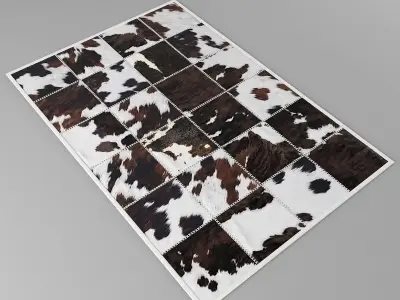 Carpet Pack 5 Rectangular Leather Carpets 3D model