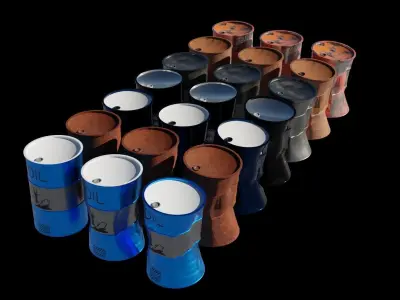 Barrel and Garbage 3D models 3D Model Pack