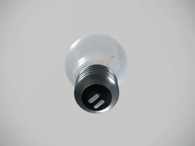 Broken Incandescent Light Bulb 3D model