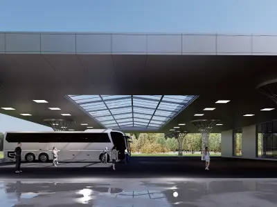 bus station Low-poly 3D model