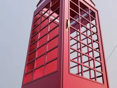 phone booth 3d model Low-poly 3D model