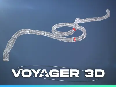 Triple Power Cable 175cm Black Low-poly 3D model