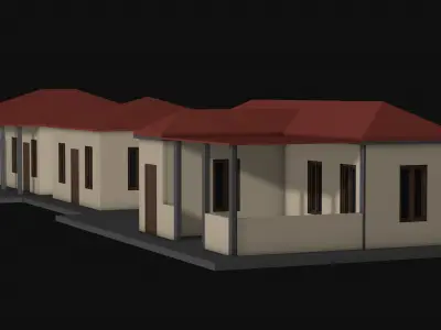 Houses Low-poly 3D model