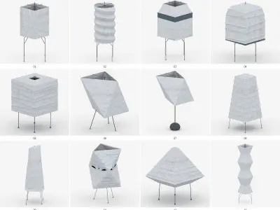 Interior Light Vol 5 - Paper Lamp Low-poly 3D model