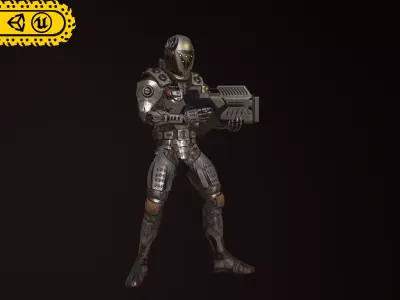 Sci Fi Soldier Low-poly 3D model