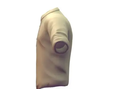 Cartoon High Poly Subdivision Beige Shirt 3D Model Low-poly 3D model