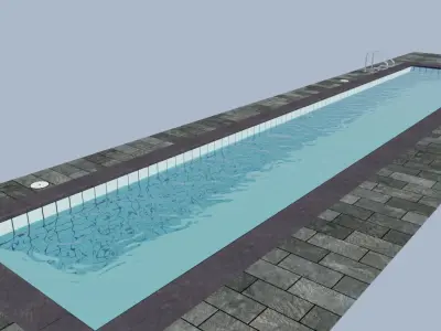 Masonry Pool - Piscina de alvenaria Low-poly 3D model