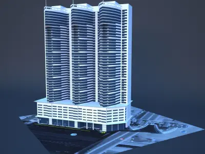 DUBAI ADAGIO PREMIUM HOTEL Low-poly 3D model
