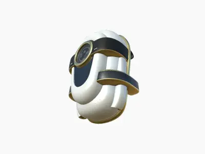 SciFi Backpack C03 White Gold - Fashion Character Design Low-poly 3D model