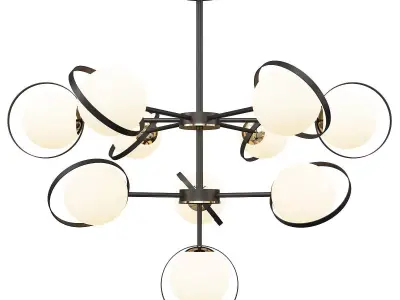 Opal Glass 3 Tier Modo Pendant Lighting Low-poly 3D model