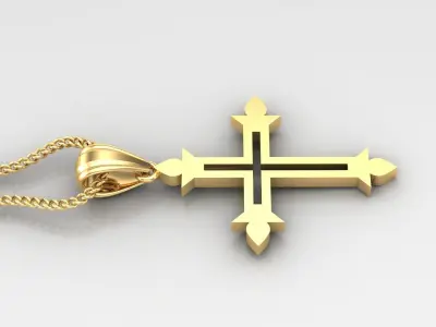 High Cross Pendant Light Gold 18K 4CP021 3D print model