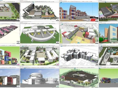 Collection 30 Sketchup Kindergarten models 3D Model Pack