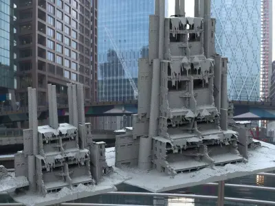 Factory ruins collection 3D model 3D model