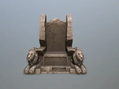 Lion Throne Low-poly 3D model