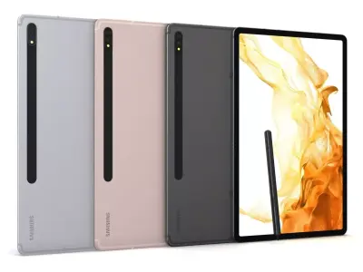 Samsung Galaxy Tab S8 Plus All Color with S-Pen Low-poly 3D model