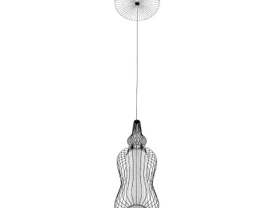 Ceiling Lamp with Wire Shade 02 3D model