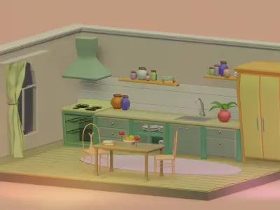 Tiny Kitchen 3D model