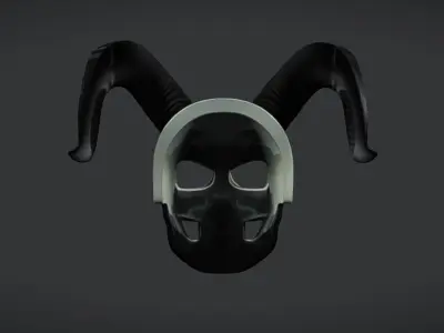 Skull Mask with Horns Low-poly 3D model