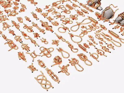 Rope Knots Collection in SubD and Mesh Pack 3D model