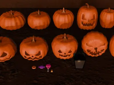 Halloween Pumpkins 3D model