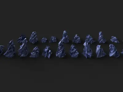 Otherworldly Rock Formations   Procedurally Generated PBR Rocks Low-poly 3D model