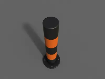 PBR Bollard BlackOrange Low-poly 3D model