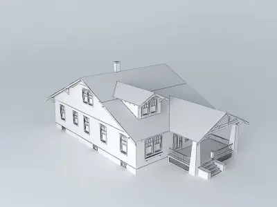 House with roof Free 3D model