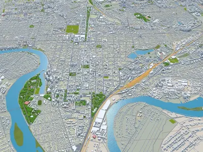 Krasnodar City Russia Low-poly 3D model