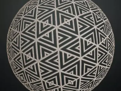 Geometric Triangular White and Black Wood Inlay PBR Texture