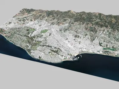 Cityscape Santa Barbara California USA  3D model