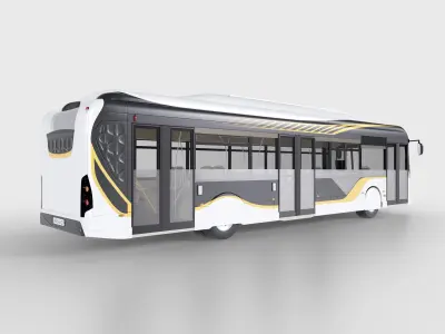 Electrical City Bus with Interior 3D model