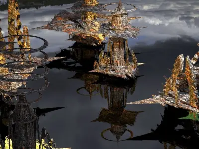 Cyberpunk Dystopian Fire embers collection Low-poly 3D model