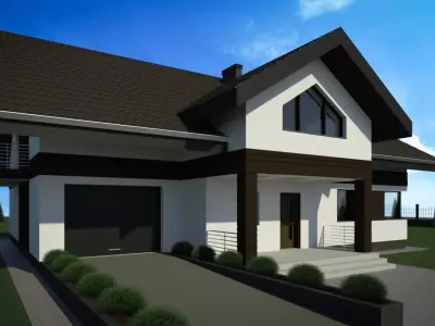 House at night 3D model purchase