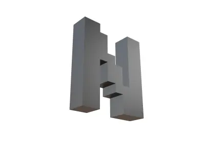Pixel Font N v1 001 Low-poly 3D model
