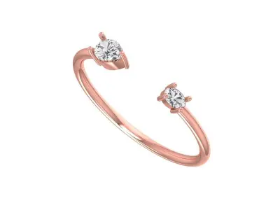 Women Open End Light Weight Band Ring 3D print model