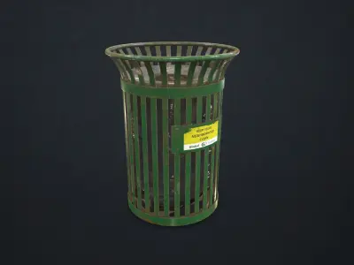Waste Bin Low-poly 3D model