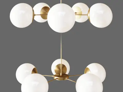 SUSPENDED LAMP COPPER LIGHT LIGHT 5 3D model