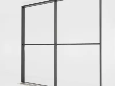 Panoramic glazing Stained glass 56 Low-poly 3D model