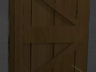 Wooden Door Free low-poly 3D model