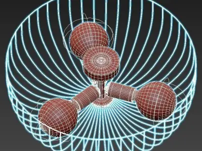 lussole wire basket ceiling light - gold 3D model
