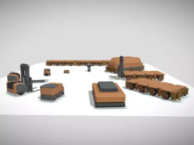 Low Robo Platform Pack Low-poly 3D model