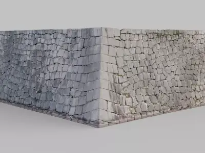 Japanese Castle Outer Wall Low-poly 3D model