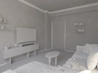 Living Room Interior Scene for 3Dmax Vray 3D model