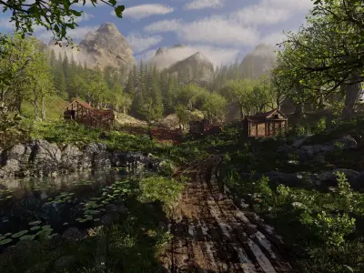 Village Scene 3D model